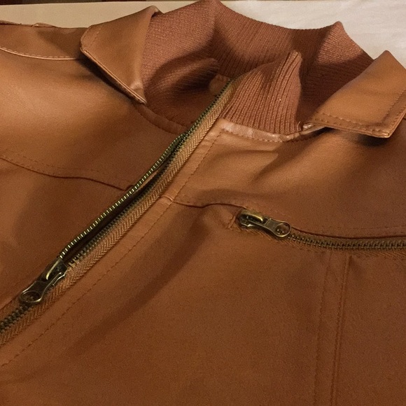 Brown (TAN) leather jacket - Picture 4 of 8